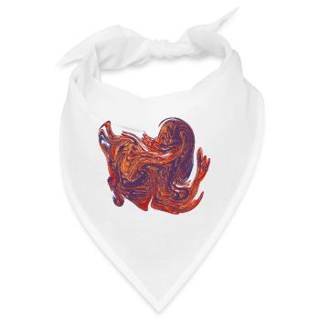 Farbwirbel-Herz Marmormuster - Bandana - Weiß - Vorne