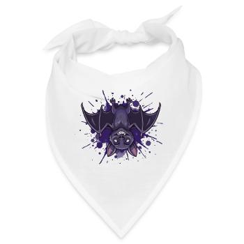 Nachtfledermaus Lila Splash - Bandana - Weiß - Vorne