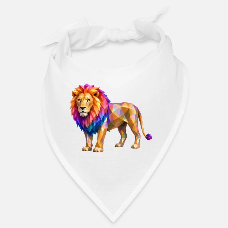Explosion de couleur de lion polygonal Bandana