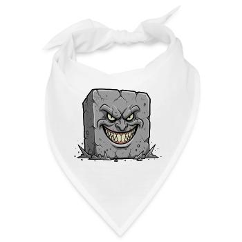 Cartoon Grabstein Grimmisches Grinsen - Bandana - Weiß - Vorne