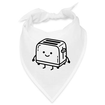 Kawaii-Toaster - Bandana - Weiß - Vorne