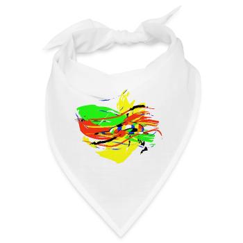 Yogapose - Kind Asana - abstrakt - Bandana - Weiß - Vorne
