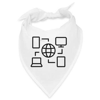 Global Devices Line Icon Connected Digital Network - Bandana - Weiß - Vorne