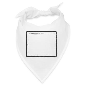 Quadratischer Vintage-Briefmarkenrahmen individuelle Schablone - Bandana - Weiß - Vorne