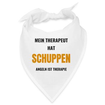 Mein Therapeut hat Schuppen Angeln Therapie Angler - Bandana - Weiß - Vorne