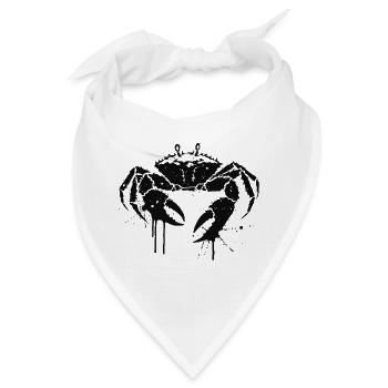 Schwarze Krabbe tropft Tinte - Bandana - Weiß - Vorne
