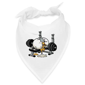 Egg Bodybuilder | Humor-Bodybuilding - Bandana - Weiß - Vorne