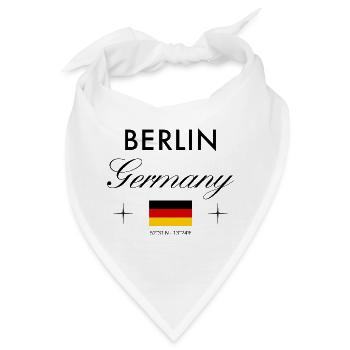 Berlin Deutschland Koordinaten Reise Souvenir - Bandana - Weiß - Vorne