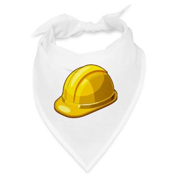 Gelber Schutzhelm - Bandana - Weiß - Vorne