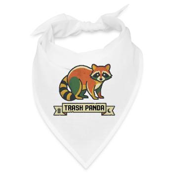 Retro Panda Trash Panda Design - Bandana - Weiß - Vorne