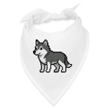 Pixel Wolf - Bandana - Weiß - Vorne