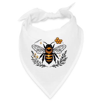 Leuchtende Honigbiene im Kranz - Bandana - Weiß - Vorne