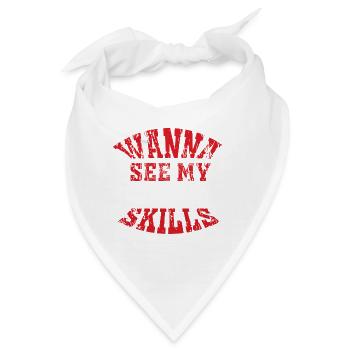 Wanna See My Skills Air Guitar Funny Art - Bandana - Weiß - Vorne