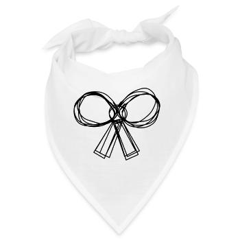 Schleife handgezeichnet - Bandana - Weiß - Vorne