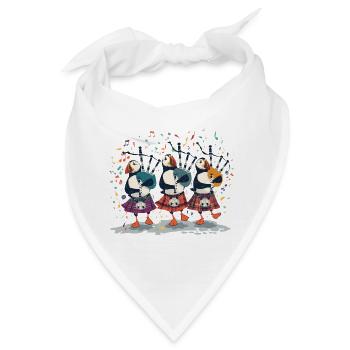 Puffin-Dudelsack-Trio in Kilts - Bandana - Weiß - Vorne