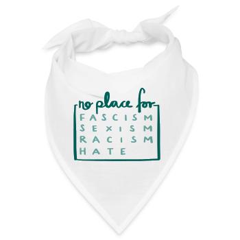 Kein Platz für Fasismus und Hass - Bandana - Weiß - Vorne