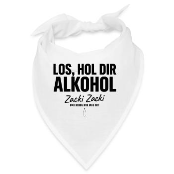Saufen Alkohol Party Lustiger Spruch - Bandana - Weiß - Vorne