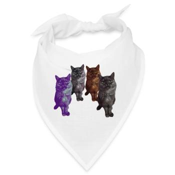 Katzenliebe, künstlerisches Katzenporträt - Bandana - Weiß - Vorne