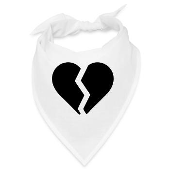 gebrochenes Herz - Bandana - Weiß - Vorne