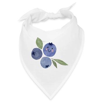 Blaubeeren Aquarell Trio mit Gesicht - Bandana - Weiß - Vorne
