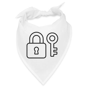 Vorhängeschloss und Tastenzeilen-Symbol - Bandana - Weiß - Vorne