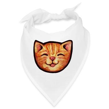Sonnenkat Aquarell Lächeln - Bandana - Weiß - Vorne