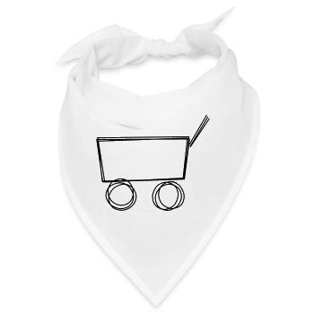 Bollerwagen handgezeichnet - Bandana - Weiß - Vorne