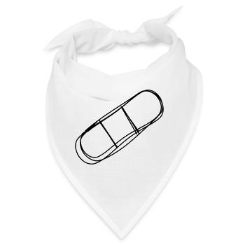Pflaster handgezeichnet - Bandana - Weiß - Vorne
