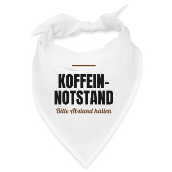 Koffein-Notstand – Bitte Abstand halten - Bandana - Weiß - Vorne