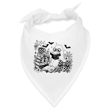 Halloween Bücherwurm - Bandana - Weiß - Vorne