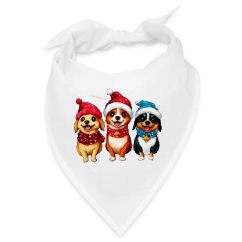 Hunde Weihnachten - Bandana - Weiß - Vorne