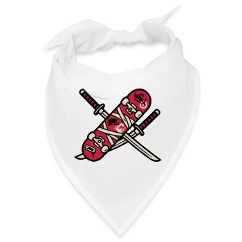 Skateboard Katana Wappen Logo - Bandana - Weiß - Vorne