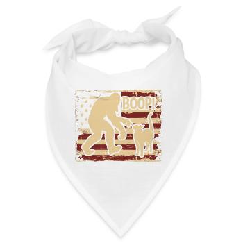 American Flag Bigfoot Yeti Boop The Snoot Cat Humo - Bandana - Weiß - Vorne