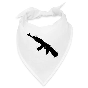 Waffe - Uzi - Bandana - Weiß - Vorne