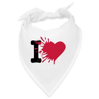 i love - Bandana - Weiß - Vorne