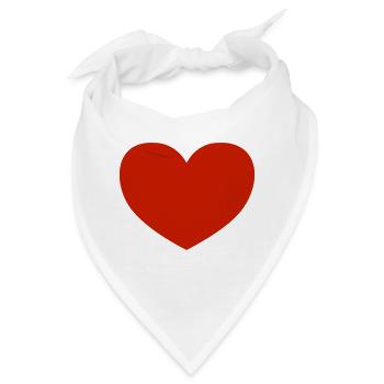 Schlichtes Herz / plain heart (1c) - Bandana - Weiß - Vorne