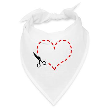 Herz - Bandana - Weiß - Vorne