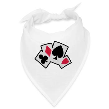 pokerkarten - Bandana - Weiß - Vorne