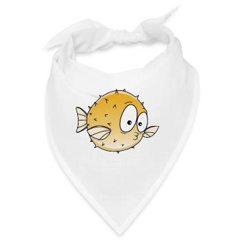 Kugelfisch - Bandana - Weiß - Vorne