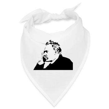 nietsche stencil - Bandana - Weiß - Vorne