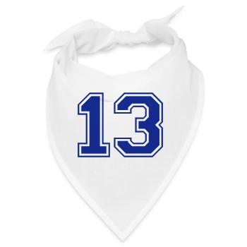 13 - Nummer - Zahl - Bandana - Weiß - Vorne