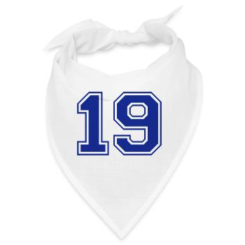 19 - Nummer - Zahl - Bandana - Weiß - Vorne