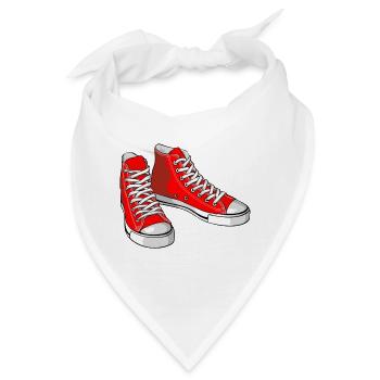 Rote Turnschuhe - Bandana - Weiß - Vorne