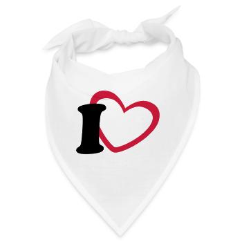 i love - Bandana - Weiß - Vorne