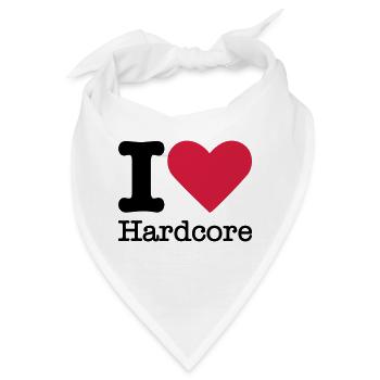 I Love Hardcore - Bandana - Weiß - Vorne