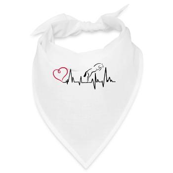 Heartbeat Herzschlag Springpferd - Bandana - Weiß - Vorne