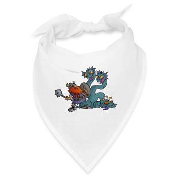 Wikinger haut Hydra auf die Rübe! - Bandana - Weiß - Vorne
