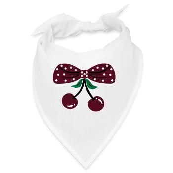 rockabilly kirschen - Bandana - Weiß - Vorne