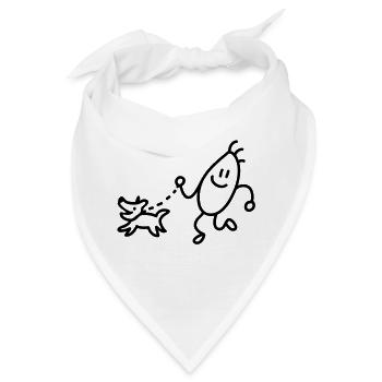 Gassi gehen - laufen - line - Bandana - Weiß - Vorne