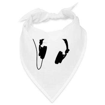 headphones_vector - Bandana - Weiß - Vorne